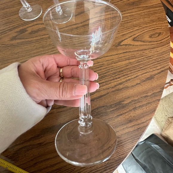 Vintage square stemmed champagne, glasses set of six - Picture 5 of 7
